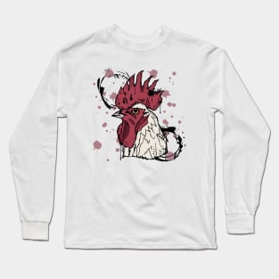 Rooster watercolor sketch Long Sleeve T-Shirt